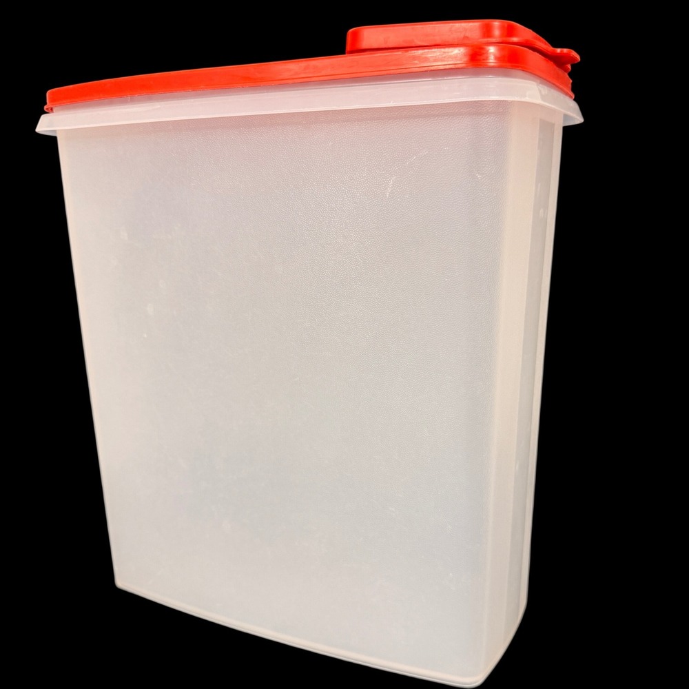 Tupperware Modular Mates Super Oval 4 Red Flip Top Pour Lid 16.5 Cup Sheer